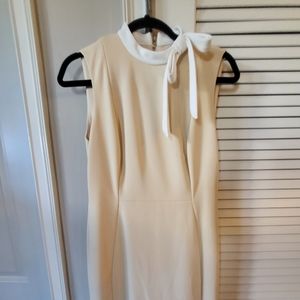 Calvin Klein Women's Sleeveless Bow Neck Scuba Crepe Dress